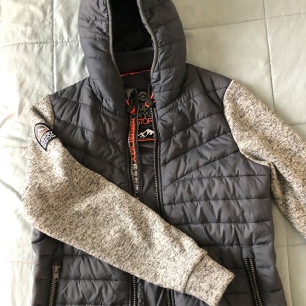 Men's Grey Fall Quilted Soft-Shell Jacket